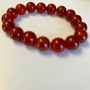 Gorgeous Red Carnelian Beaded Bracelet